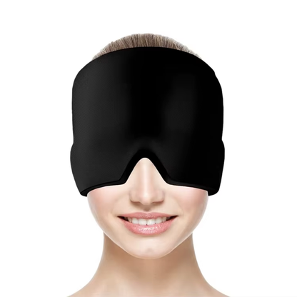 Ultimate Comfort Compress Hood with Gel Eye Mask-Hot & Cold Relief for Headaches and Migraines
